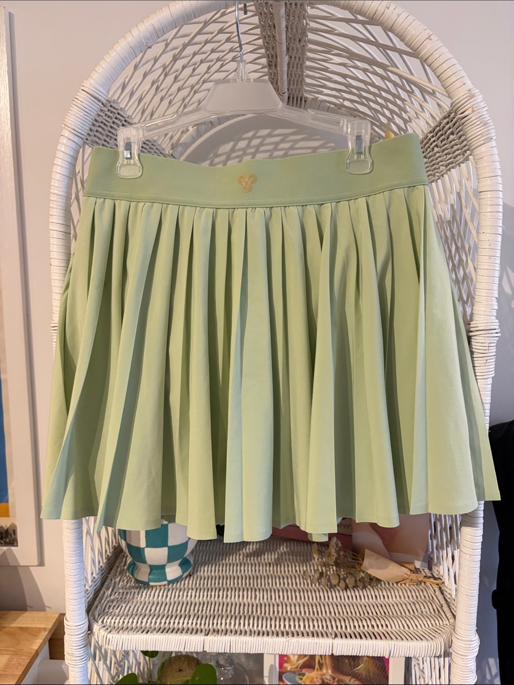 TNA Light Green Pleated Skater Skirt